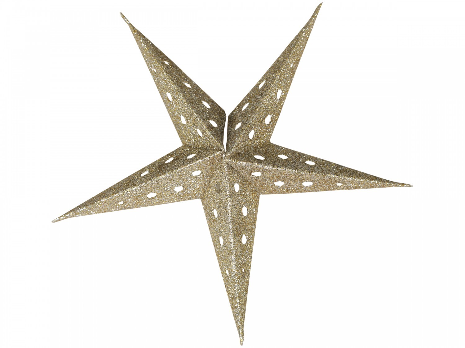 Levně Champagne papírová hvězda Vintage s glitry - 13 cm 51088003 (51880-03)
