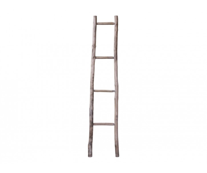 Hnědý dřevěný věšák na ručníky žebřík Patien - 36*4*159 cm