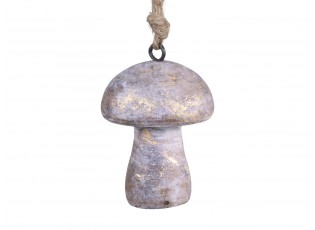 Dřevěná závěsná ozdoba s patinou houbička Mushroom - Ø 5 * 7cm