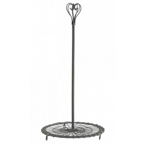 Zinkový kovový stojan na kuchyňské utěrky s ozdobou Fill - Ø 16*33 cm