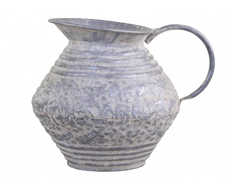 Zinkový antik plechový džbánek Juggy s patinou - Ø14*18 cm