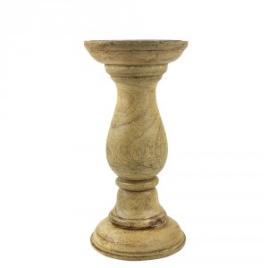 Dřevěný svícen Manu z mangového dřeva M - Ø 10*20cm