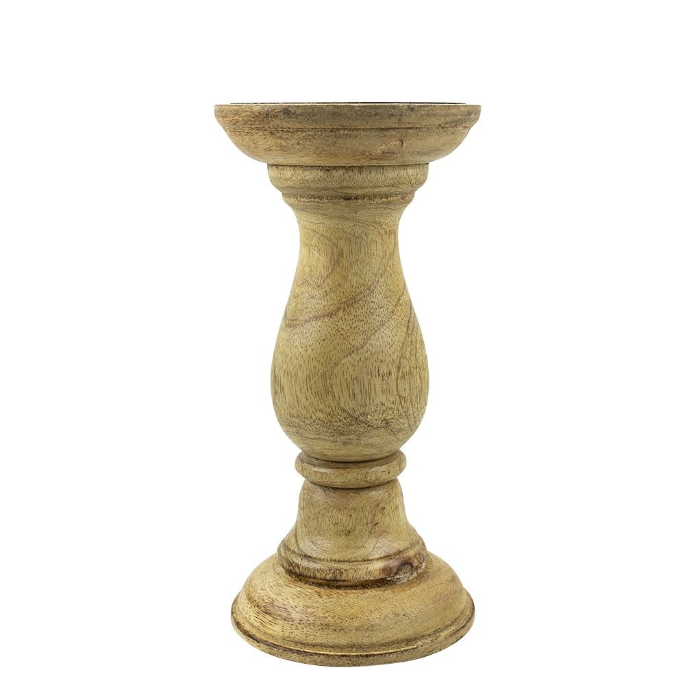 Dřevěný svícen Manu z mangového dřeva M - Ø 10*20cm
