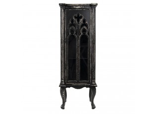 Černá antik dřevěná skříň s dvířky Pasté - 49*35*138 cm