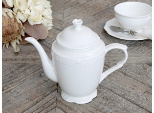 Porcelánová čajová konvice s krajkou Provence - 12*20 cm/ 0.9L