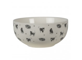 Béžová porcelánová miska Cat and Kittens – Ø14*7 cm / 500 ml