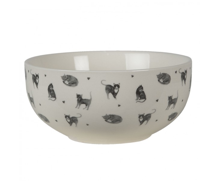 Béžová porcelánová miska Cat and Kittens – Ø14*7 cm / 500 ml