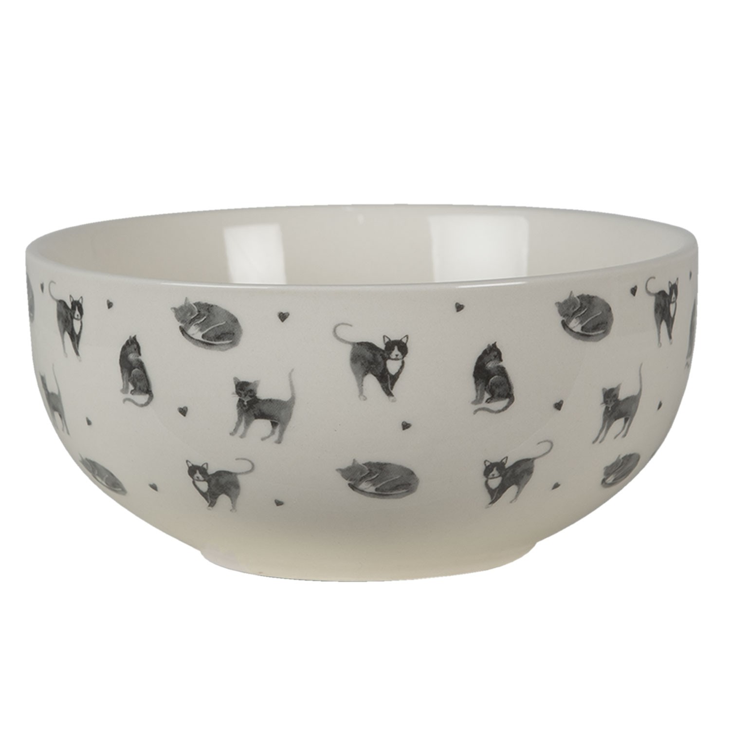 Levně Béžová porcelánová miska Cats and Kittens – Ø14*7 cm / 500 ml CAKPU