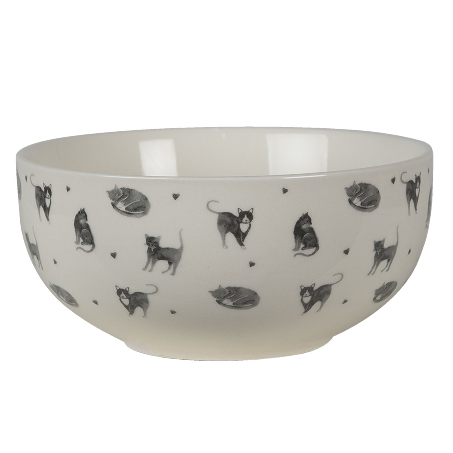 Béžová porcelánová miska Cat and Kittens – Ø14*7 cm / 500 ml