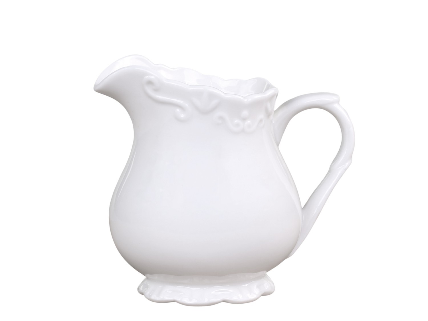 Porcelánový džbánek na mléko s krajkou Provence lace - 9cm / 0.2L Chic Antique