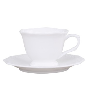 Porcelánový šálek s podšálkem s krajkou Provence lace - 9cm / 0.18L