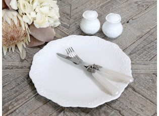 Porcelánový jídelní talíř s krajkou Provence lace - Ø 27cm