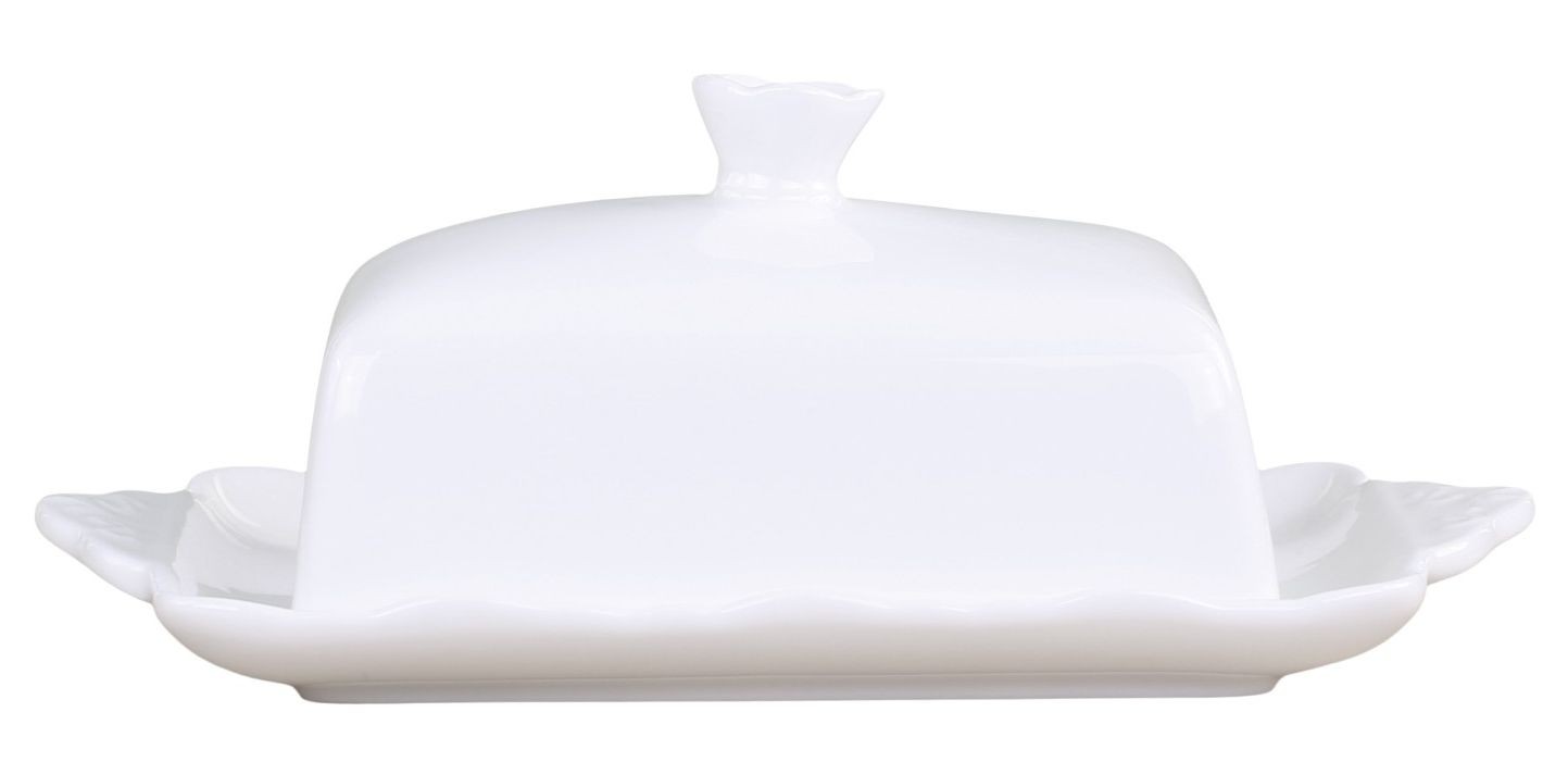 Levně Porcelánová máslenka s krajkou Provence lace - 20*13*8cm 63009401 (63094-01)