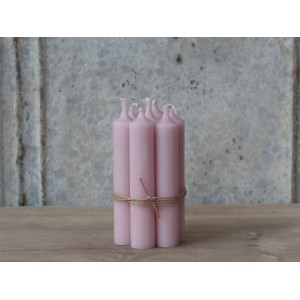 Růžová úzká krátká svíčka Short dinner rose - Ø 2 *11cm / 4.5h