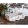 Bílá dřevěná retro bedýnka Brick old white - 30*15*10 cmMateriál: recyklované dřevo, kovBarva : bílá antik/ přírodní s patinou, úmyslný rez na kovu