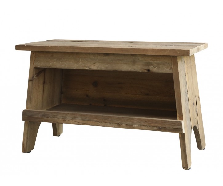 Dřevěná retro stolička s úložným prostorem Bunien - 50*24*31cm
