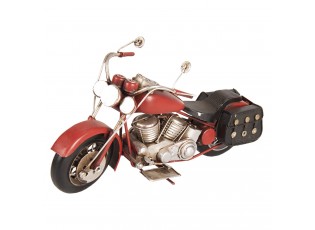 Retro model červená motorka s brašnami - 28*10*14 cm