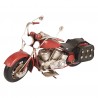 Retro model červená motorka s brašnami - 28*10*14 cm Barva: krémová antik, červenáMateriál: kov/ pvc