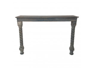 Modro-hnědý antik konzolový stůl ke zdi Emilié - 123*41*83 cm