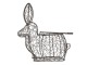 Hnědý dekorační drátěný košík ve tvaru králíka - 26*15*28 cm