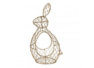 Zlatý drátěný dekorační košík králík Bunny - 20*18*38 cm