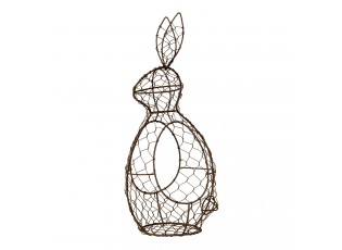 Hnědý drátěný dekorační košík králík Bunny - 16*12*33 cm