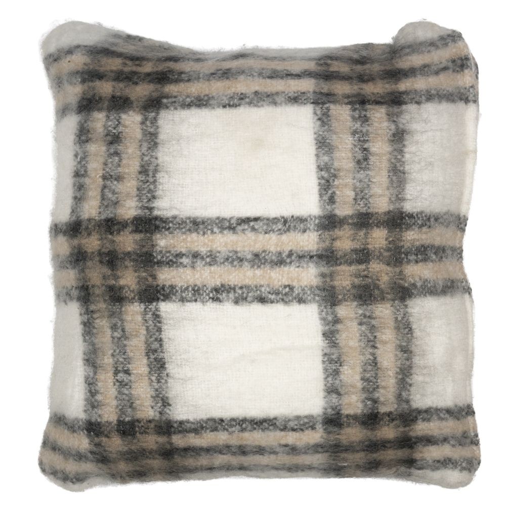 Károvaný polštář ve vlněném vzhledu wool look - 45*45*15cm