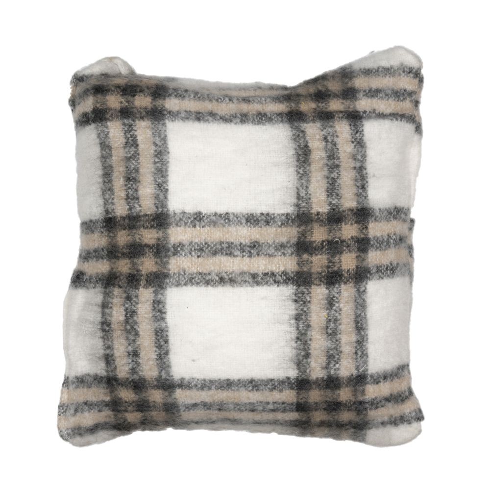 Károvaný polštář ve vlněném vzhledu wool look - 45*45*15cm