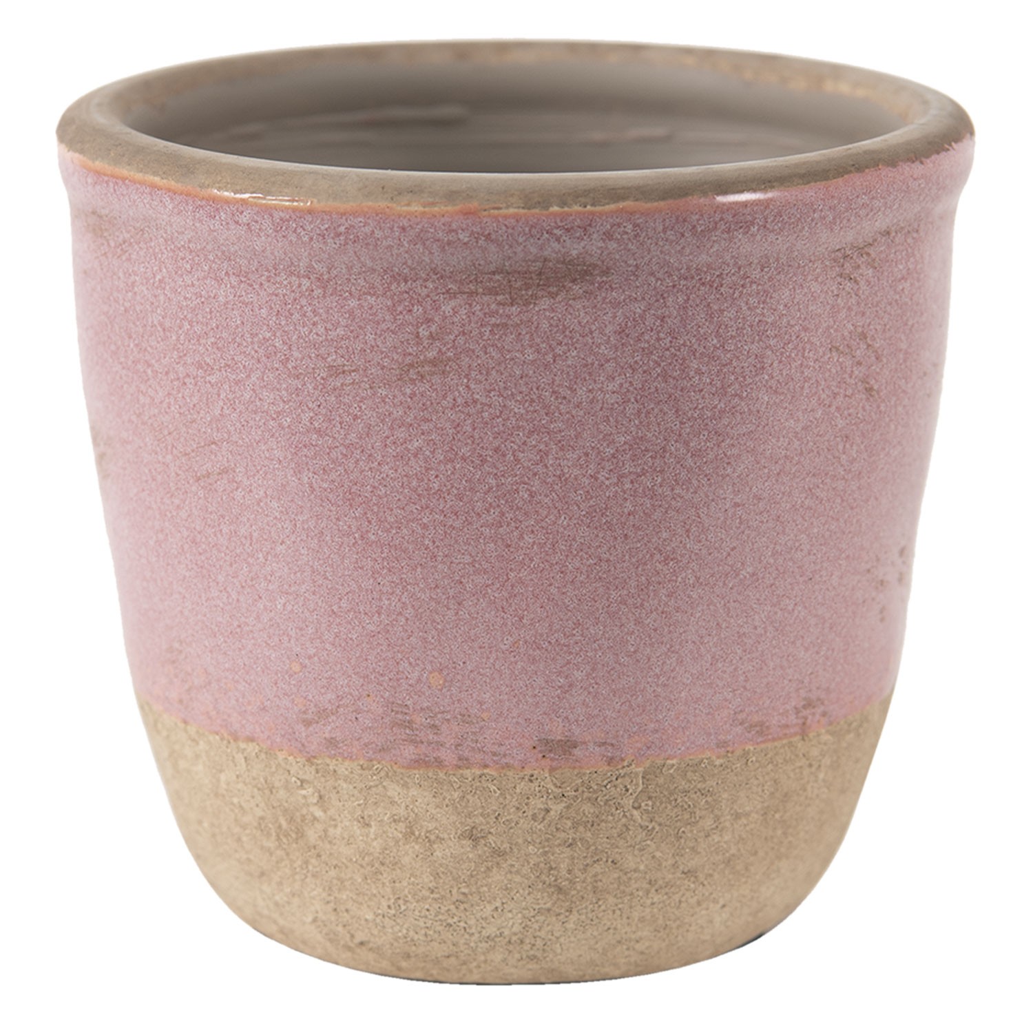 Růžovo-béžový keramický obal na květináč Pinae XS - Ø 11*10 cm Clayre & Eef