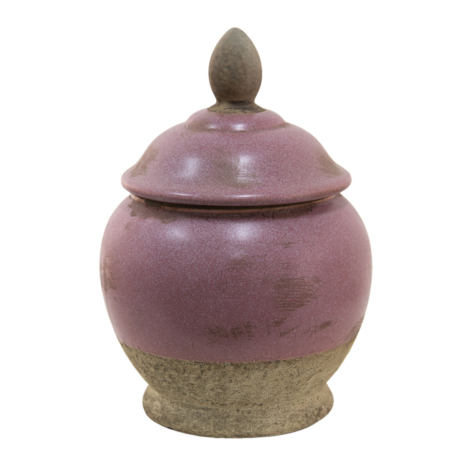 Růžovo-béžová keramická dóza Pinae - Ø 19*26 cm Clayre & Eef