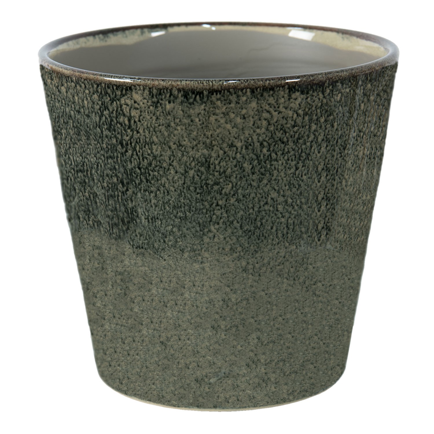 Zelený dekorační obal na květináč Mion XL - Ø 19*18 cm