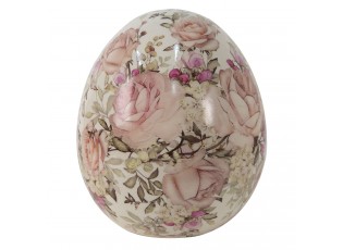 Keramické dekorační vajíčko s růžičkami Toulouse - Ø14*16 cm