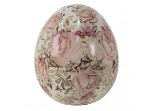 Keramické dekorační vajíčko s růžičkami Toulouse - Ø11*14 cm