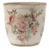 Keramický obal na květináč s růžemi Rosien M - Ø12*12 cmBarva: krémová antik/ zelená/ růžováMateriál: keramikaHmotnost: 0,45 kg