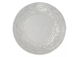 Béžový dezertní talíř s ornamentem Olen - Ø 20*3 cm