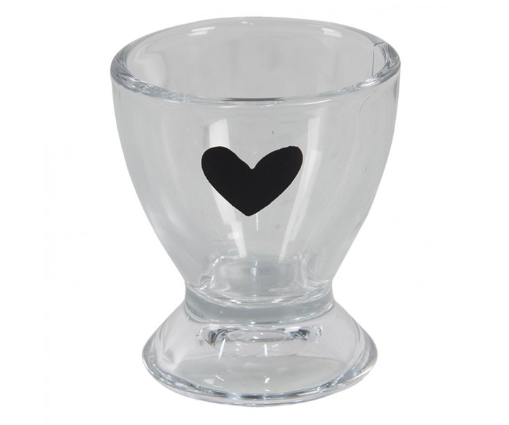 Skleněný kalíšek na vejce Love - 6 cm