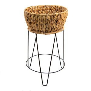 Stojan na květiny s květináčem z vodního hyacintu - Ø 28*53 cm