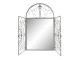 Nástěnné šedé zrcadlo v kovovém rámu s okrasnými mřížemi Pivoline - 61*3*103 cm