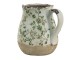 Keramický dekorační džbán se zelenými květy Jenia M - 16*13*15 cm