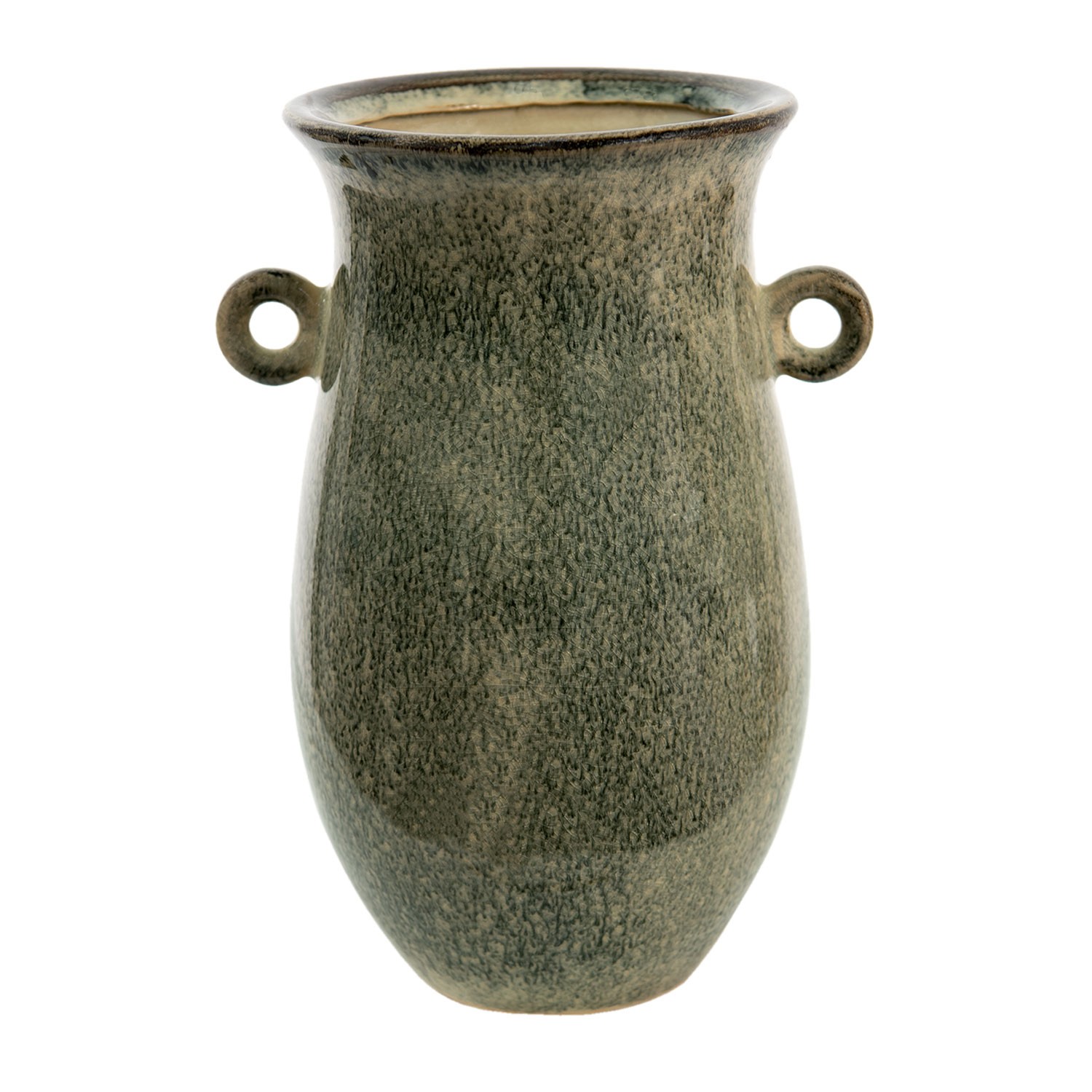 Zelená dekorační váza s oušky Mion- 18*14*26 cm 6CE1405