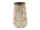 Béžový keramický džbán s jemnými kvítky Flerién - 16*11*18 cm