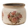 Keramický obal na květináč s růžemi Rosien - Ø15*13 cmBarva: krémová antik/ zelená/ růžováMateriál: keramikaHmotnost: 0,8 kg