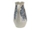 Béžový keramický džbán s modrými květy Maun - 20*14*25 cm