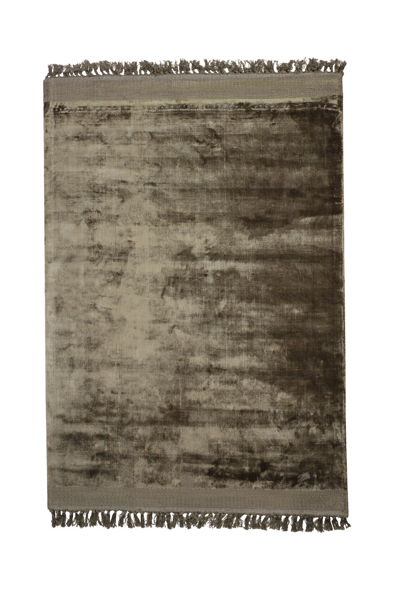 Kávově hnědý koberec s třásněmi Sital - 230*160 cm