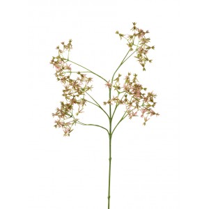 Zelená dekorační květina s jemnými růžovými kvítky - 64cm