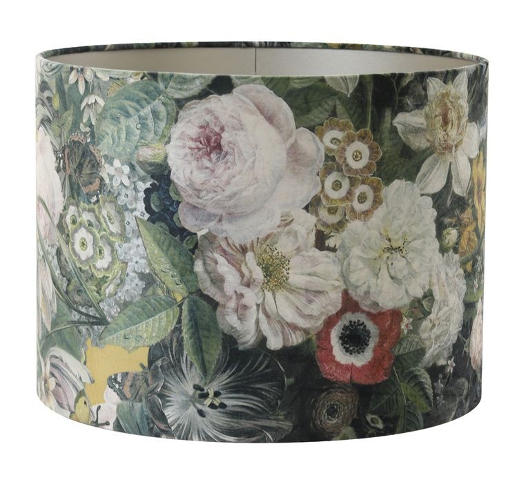 Květované stínidlo na lampu Butterfly ocher - Ø 25* 18cm/ E27