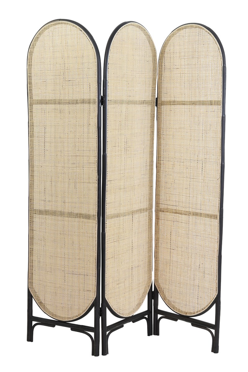 Přírodně-černý bambusový paravan Herwin black - 150*180 cm