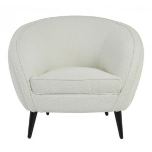 Krémové designové křeslo Almond bouclé - 91*71*77cm