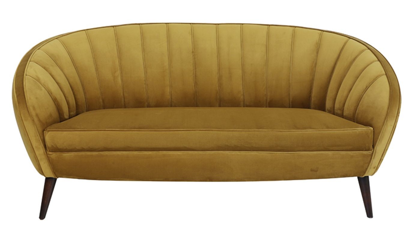Okrová designová pohovka Almond ocher - 160*72*79cm