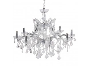 Stříbrný křišťálový lustr Edison - Ø 80*60 cm E14/max 8*40W